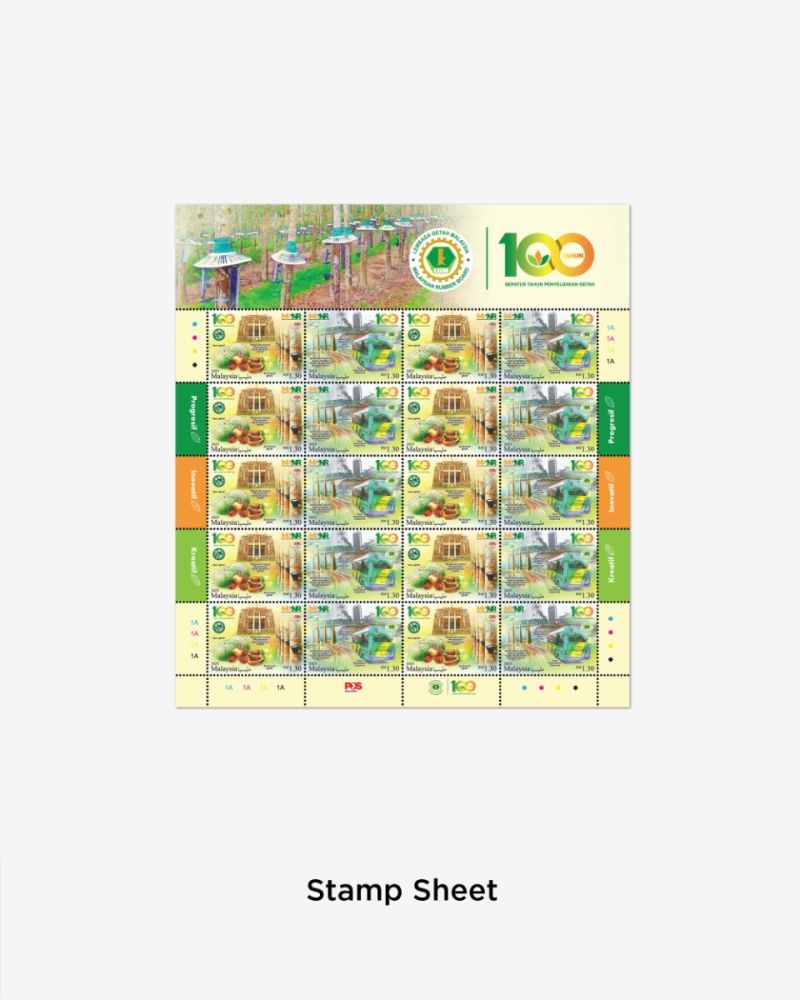 100 TAHUN PENYELIDIKAN GETAH STAMP SHEET