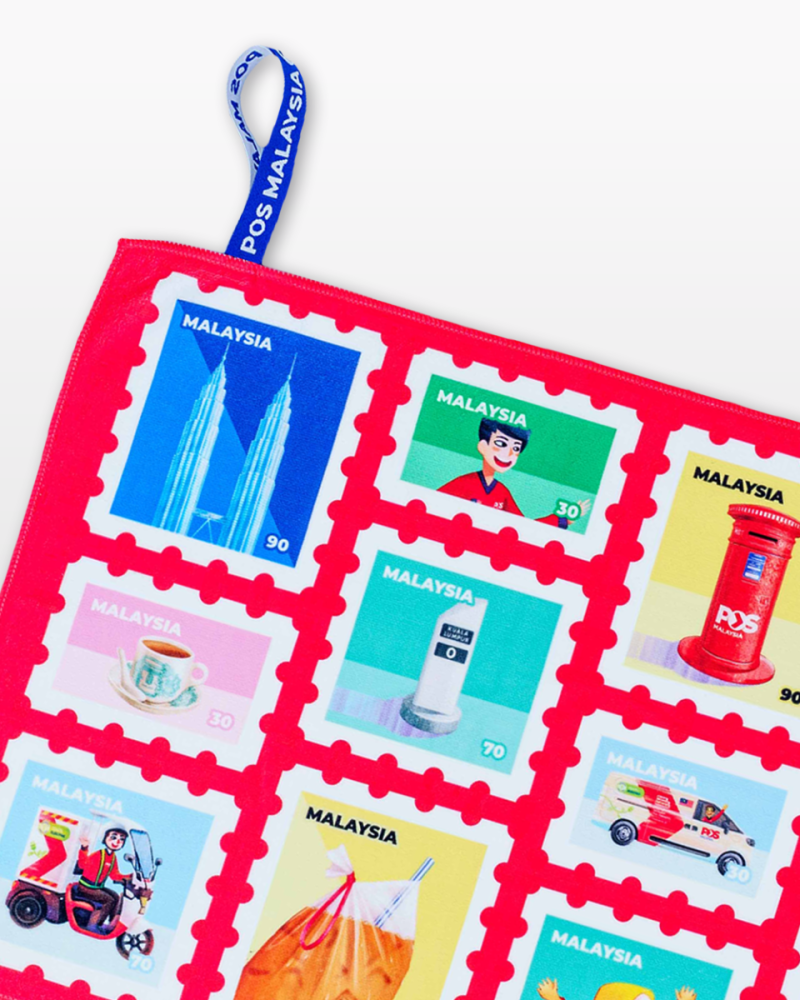 Stories of Malaysia, One Stamp at a Time Sport Towel