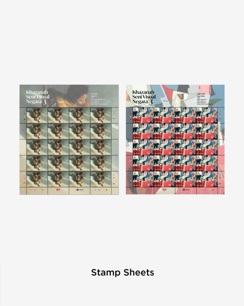 KHAZANAH SENI VISUAL NEGARA SIRI 3 COMPLETE STAMP SHEET