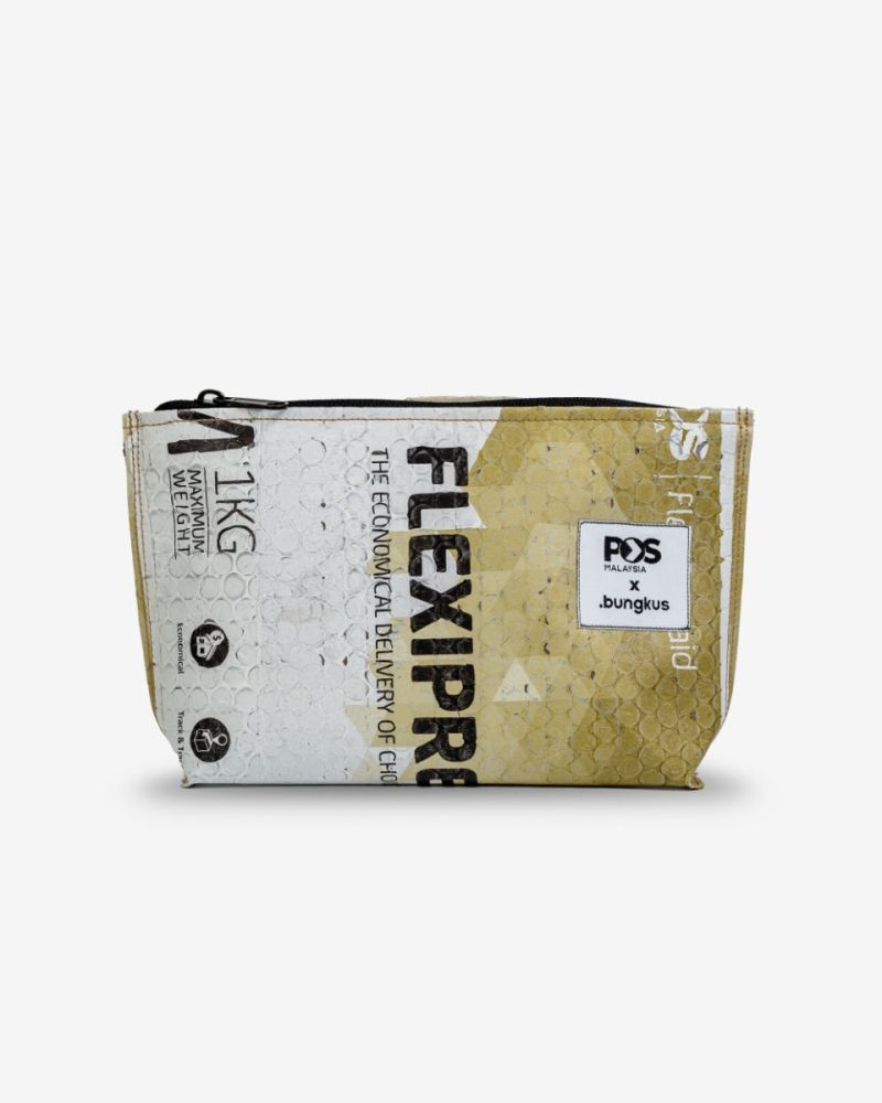  Upcycled Utility Pouch White Gold