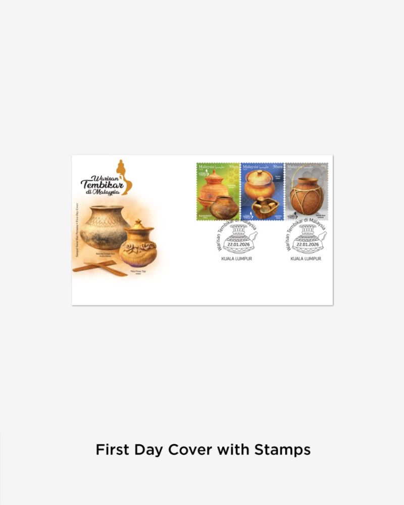 WARISAN TEMBIKAR DI MALAYSIA FIRST DAY COVER WITH STAMPS